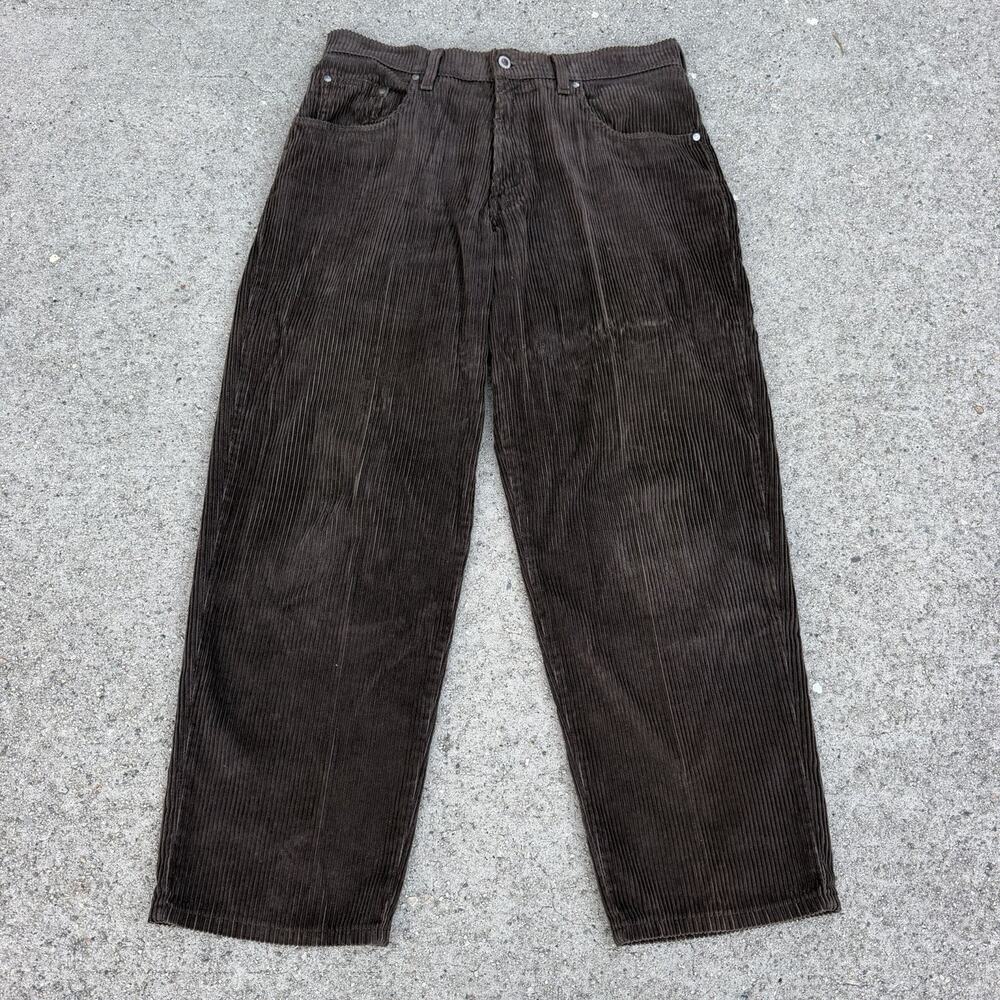 Vintage 90s Levi’s Silvertab Brown Baggy Corduroy Pants 33x30 Skate Loose